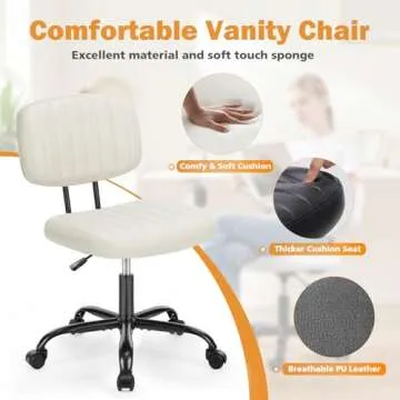 Stylish Small Office Computer Desk Chair with Lumbar Support