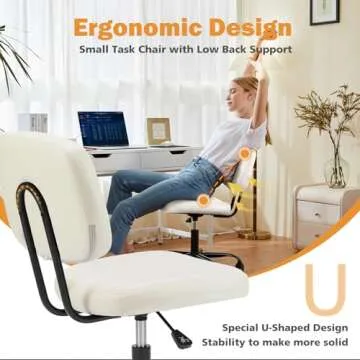 Stylish Small Office Computer Desk Chair with Lumbar Support