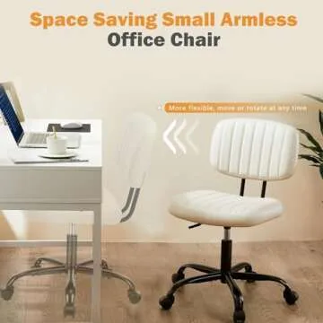 Stylish Small Office Computer Desk Chair with Lumbar Support