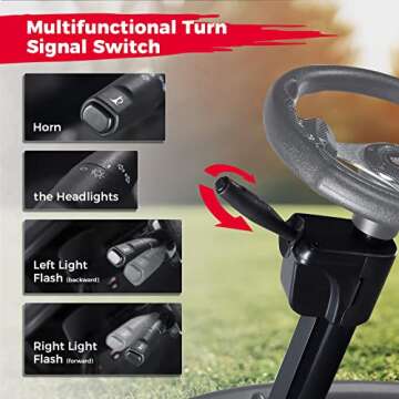 KEMIMOTO Deluxe Precedent Light Kit Compatible with Club Car Precedent 2004-Up, Upgrade 12V Street Legal LED Headlights, Taillights with Turn Signals Hazard Light Switch, Horn, Brake