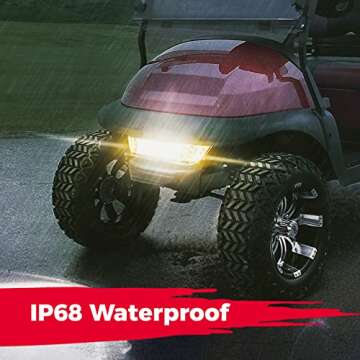 KEMIMOTO Deluxe Precedent Light Kit Compatible with Club Car Precedent 2004-Up, Upgrade 12V Street Legal LED Headlights, Taillights with Turn Signals Hazard Light Switch, Horn, Brake