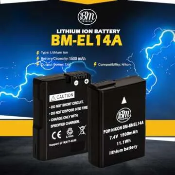BM Premium EN-EL14A Battery for Nikon DSLRs and Coolpix