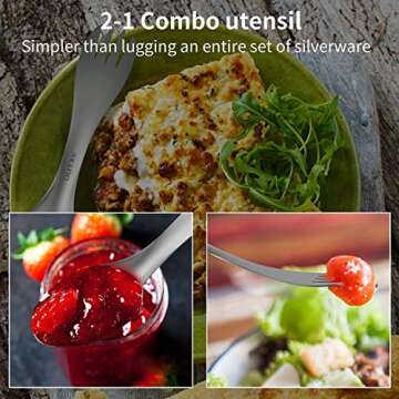 OUTXE Titanium 2 in 1 Fork and Spoon Combo - Eco-Friendly and Ultra Lightweight