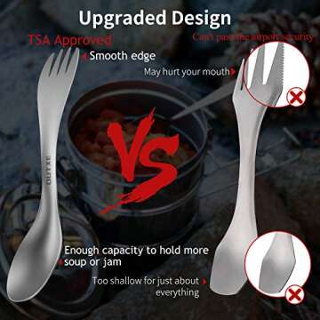 OUTXE Titanium Ultra Lightweight Fork and Spoon Combo