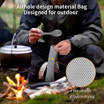 OUTXE Titanium Ultra Lightweight Fork and Spoon Combo