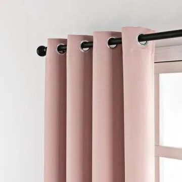 MANGATA CASA Pink Blackout Curtains 84 Inches Long for Girls Bedroom-Grommets Window Curtain 2 Panel Sets for Living Room-Room Darkening Thermal Curtains & Drapes (Pink,52x84inch)