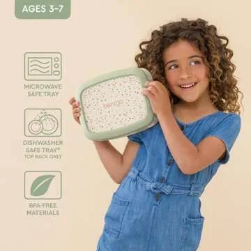 Bentgo Kids 5-Compartment Leak-Proof Bento-Style Lunch Box (Whimsy & Wonder Collection) - Ideal for Ages 3-7, Drop-Proof & Durable, Dishwasher Safe, & Made with BPA-Free Materials (Geo Speckle)