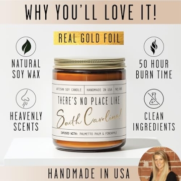 South Carolina Candle with Palmetto & Pineapple