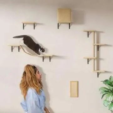 COZIWOW Wall Shelves and Mounted Perches - 5pcs Luxury Cat Climber Set