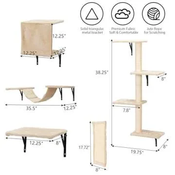 Stylish COZIWOW Cat Climber Set - 5pc Furniture for Cats