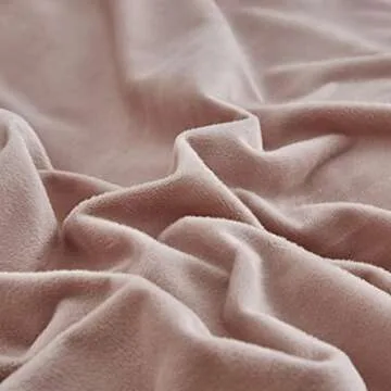 Luxlovery Plush Pink Velvet Comforter Set for King Beds