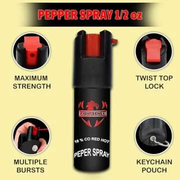 FIGHTSENSE Self-Defense Kit with Stun Gun & Pepper Spray