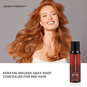 Keratherapy Keratin Infused Perfect Match Gray Root Concealer Spray, Auburn Red, 3 oz, 118 ml - Root Cover Up Spray to Hide Gray Roots - Keratin Therapy Hair Darkening & Temporary Scalp Concealer