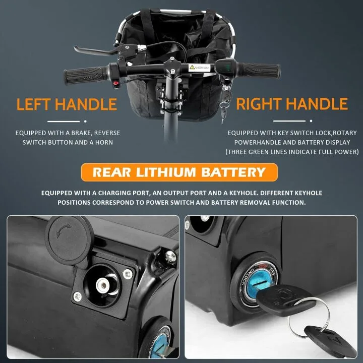 Folding Electric 3-Wheeled Scooter for Travel