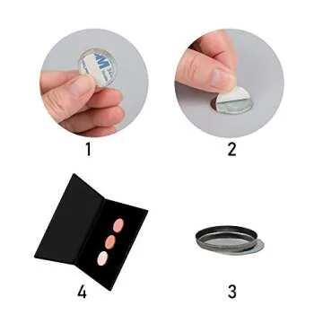 DanziX 70Pcs Metal Stickers for Eyeshadow Palette Set,Palette Empty Eyeshadow Makeup Palette + 2 Depotting Spatula (35Pcs Round + 35Pcs Square)