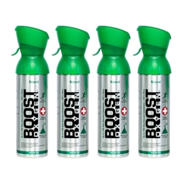 Boost Oxygen Medium Natural 5L Canister 4-Pack | Essential Respiratory Support