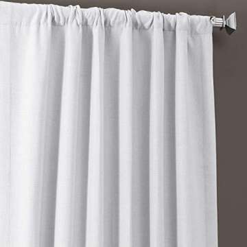 HPD Half Price Drapes Bellino Room Darkening Curtains 96 Inches Long Curtains for Bedroom & Living Room (1 Panel), 50W x 96L, Chalk Off White