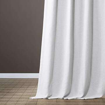 HPD Half Price Drapes Bellino Room Darkening Curtains 96 Inches Long Curtains for Bedroom & Living Room (1 Panel), 50W x 96L, Chalk Off White