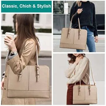 Stylish Laptop Bag for Women - Elegant & Functional 15.6 Inch Tote