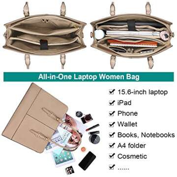 Chic 15.6 Inch Laptop Bag for Women Waterproof Tote