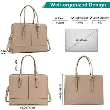 Chic 15.6 Inch Laptop Bag for Women Waterproof Tote