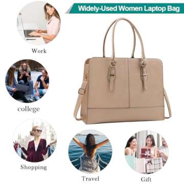 Chic 15.6 Inch Laptop Bag for Women Waterproof Tote