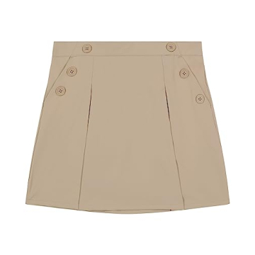 Nautica Girls' School Uniform Pull-On Scooter Skirt with Undershorts, Khaki, Size 6