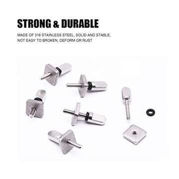 6 Pieces Surfboard Fin Screws, No Tool Stainless Steel Thumb Fin Screw for SUP Surf Longboard Paddle...