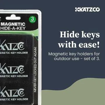 Katzco Magnetic Key Holder Trio - Secure and Durable Storage