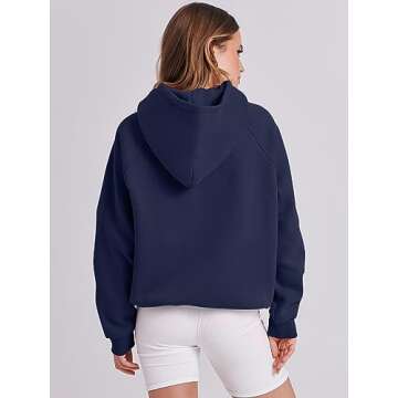 ANRABESS Women Hoodies Oversized Fleece Long Sleeve Comfy Casual Basic Pullover Sweatshirts 2025 Fall Outfits Sweater Navy Blue Small