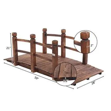 VINGLI 5 ft Garden Bridge for Landscaping and Beauty