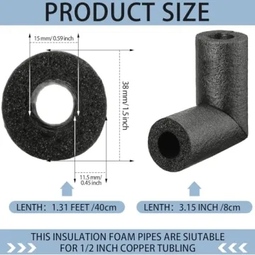 Elbow Pipe Insulation Foam Tube Pack for Winter Protection