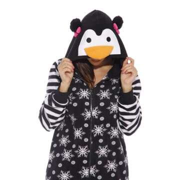 6255 - M Just Love Adult Onesie / Pajamas, Penguin, Medium