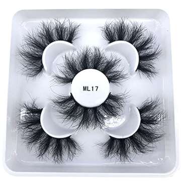 HBZGTLAD Reusable mink eyelashes 25mm lashes fluffy messy 3D mink lashes wholesale 3 pairs natural Long Thick false eyelashes extension (ML17)