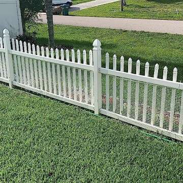 BOEN Garden Fence Temporary Barrier Outdoor Fence for Dog, Rabbit or Deer, Garden Netting Plastic Mesh Plant Protection (40" x 25', White)