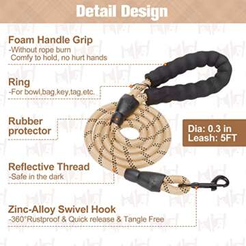 BEAUTYZOO Small Dog Harness and Leash for XS S Pets