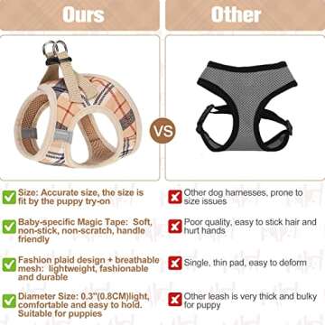 BEAUTYZOO Small Dog Harness and Leash for XS S Pets