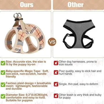 BEAUTYZOO Small Dog Harness and Leash for XS S Pets