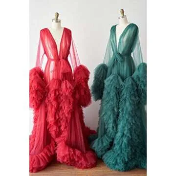 Elegant Tulle Maternity Robe for Photo Shoots & Comfort