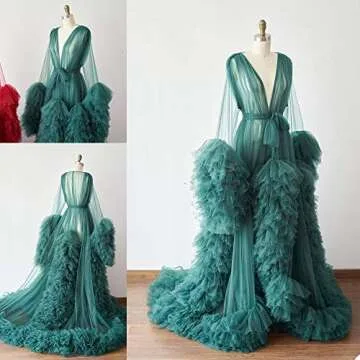 Elegant Tulle Maternity Robe for Photo Shoots & Comfort