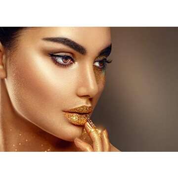 Spectacular Beauty Bundle Including Gold Glitter for Face, Lips and Body Plus a Shimmering Body Oil Roll-On