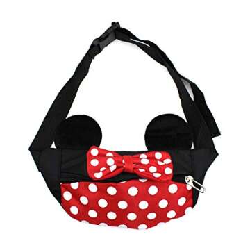 Toddlers Boys Girls Cartoon Fanny Pack Waist Pack Cute Canvas Crossbody Purse Handbag with Mouse Ears