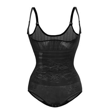 Sunzel Body Shaper, Women's Body Briefer Smooth Wear - Your Own Bra Slimmer Shapewear Bodysuits (X-Large, Modern Black)