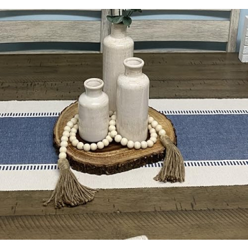 Boho Wood Beads Garland 58-Inch Handmade Decor