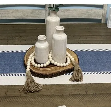 Boho Wood Beads Garland 58-Inch Handmade Decor