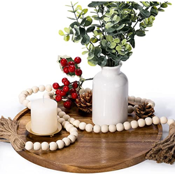 Boho Wood Beads Garland 58-Inch Handmade Decor