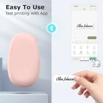 SUPVAN E10 Bluetooth Label Maker Machine with Tape, Continuous Waterproof Label, Versatile App with 35 Fonts and 1k+ Icons, Inkless Labeler for Home, Kitchen, School, Office Organization, Pink