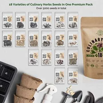 Organo Republic 18 Culinary Herbs Seeds Variety Pack - Heirloom, NON-GMO, Herbs Seeds for Outdoor and Indoor - Home Gardening. Over 5000+ seeds including Rosemary, Thyme, Oregano, Mint, Basil, Parsley