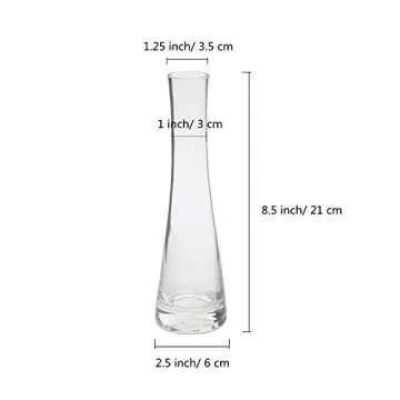 ComSaf 8.5 Inch Clear Glass Bud Vase Set of 3