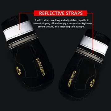 QUMY Dog Shoes for Large Dogs, Medium Dog Boots & Paw Protectors for Winter Snowy Day, Summer Hot Pavement, Waterproof in Rainy Weather, Outdoor Walking, Indoor Hardfloors Anti Slip Sole Black Size 2